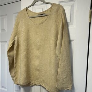 Flax Women's Tan Linen Tunic